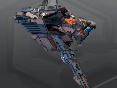 SF KARAK Fighter R2 Low-poly 3D model