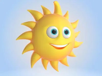 Cartoon Sun 3D model