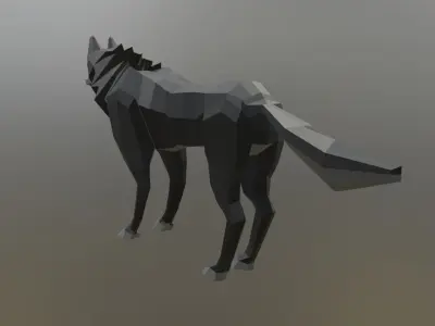 lowpoly wolf Free low-poly 3D model