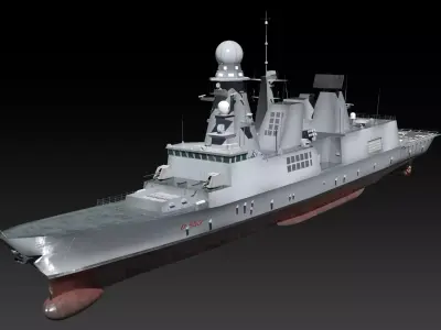 Horizon class destroyer ITS Andrea Doria Low-poly 3D model