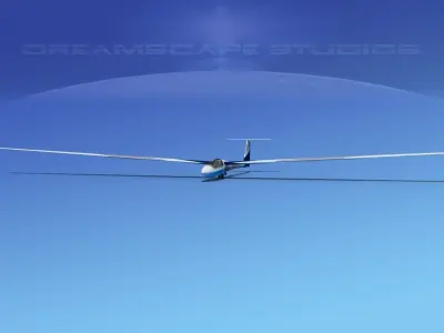 Schleicher ASW 22 Sailplane  V03 3D model