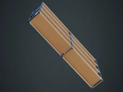 Steel Shelf 1A Low-poly 3D model
