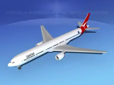 Boeing 777-300 MP Qantas 3D model
