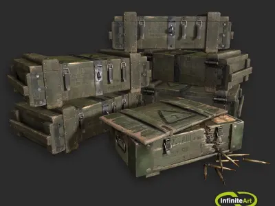 Army Weapons Transport Box Low-poly 3D model