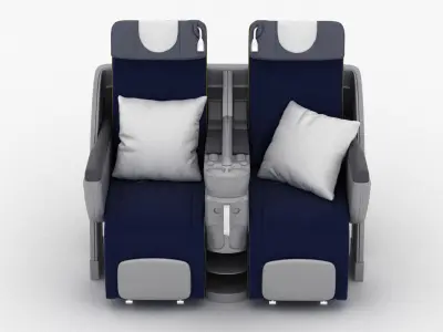 Lufthansa Airplane Cabin Seats 3D model