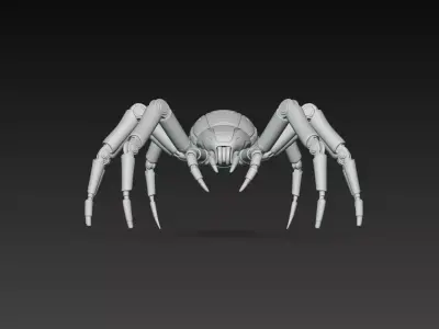 Futuristic Spider Robot Mechanical Sci-Fi Creature 3D Model 3D print model