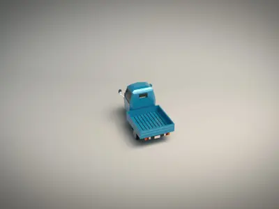 Low Poly Three Wheeled Pickup Low-poly 3D model