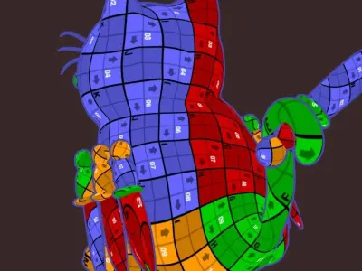 Cute Cat with knives 3D model