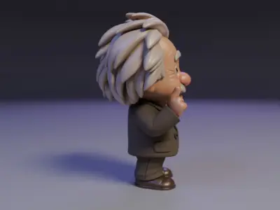Albert Einstein Chibi 3D print model