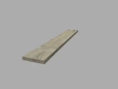 low poly wood plank Low-poly 3D model