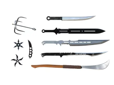 Ninja Weapons Pack 3D model