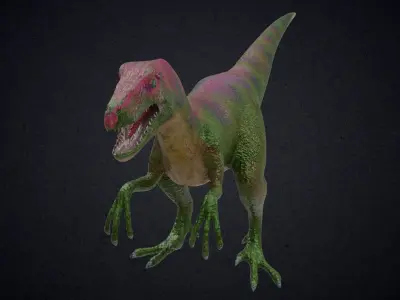 Compsognathus animatronic t - rex dinosaur Low-poly 3D model