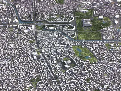 Bucharest - 3D City Low-poly 3D model