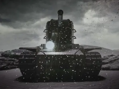 KV-2 tank Low-poly 3D model