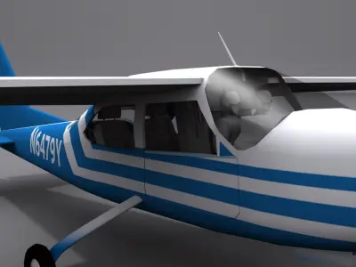 Cessna 210 Low-poly 3D model