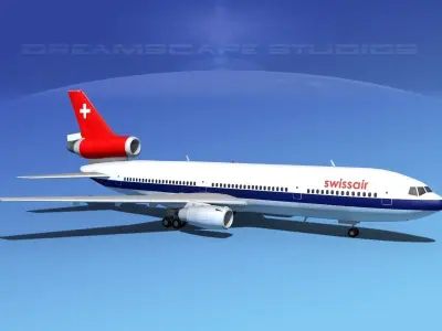 Douglas DC-10 Swissair 3D model