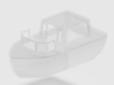 Glassy Tourist Boat 3D model