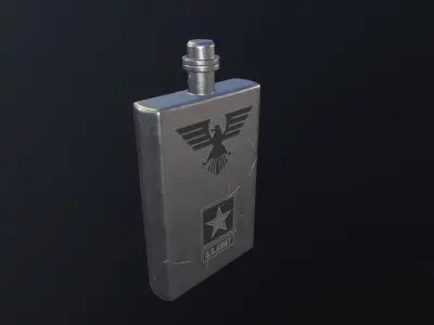 Military Bottle Game Ready Low-poly 3D model