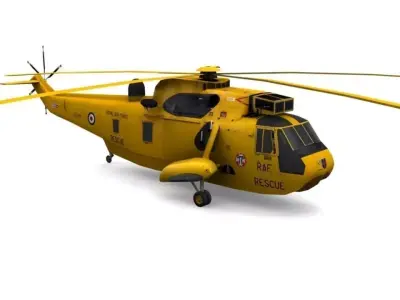 Sea King MK4 helicopter Low-poly 3D model