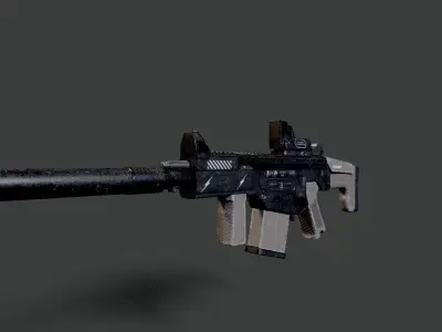 Assault rifle Free low-poly 3D model