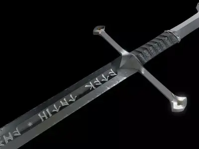 Narsil or Anduril sword LowPoly Low-poly 3D model