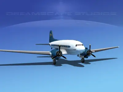 Douglas DC-3 Shaunee Airways 3D model