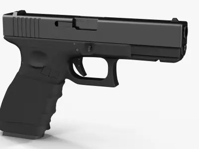 Glock 17 Handle Low-poly 3D model