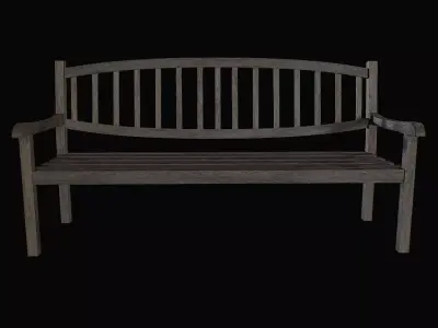 Bench02 wooden bench Low-poly 3D model