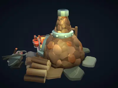 Stylized Poly Smelter Low-poly 3D model