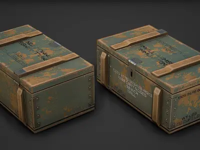 Ammo Crate 01 Low Poly Mobile Ready Low-poly 3D model