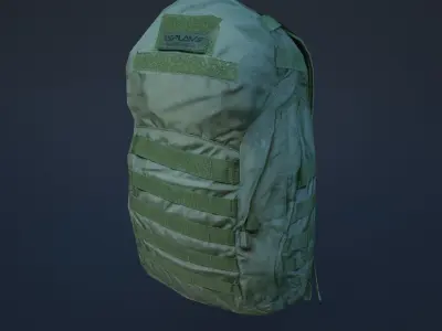 military backpack Low-poly 3D model