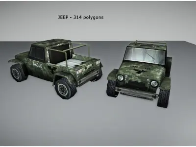 military vehicles pack Low-poly 3D model