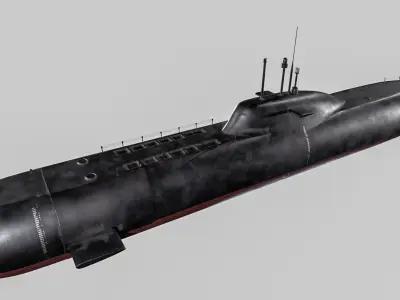 Submarine Low-poly 3D model