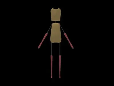 Minbo Charactor STICKMAN Grasshopper Low-poly 3D model