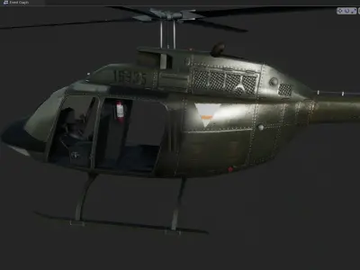 UH 72 Lakota Low-poly 3D model