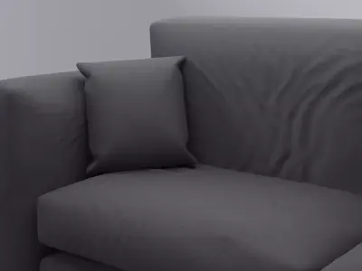 Realistic Couch 3D Model - High and Low Poly Versions Free 3D model