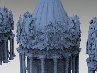 Palace of Versailles Fantasy Palace Tower 4 3D model