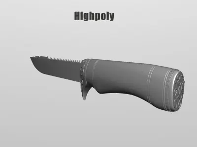 Hunter knife Low-poly 3D model Low-poly 3D model