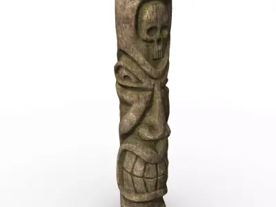 Totem pole Low-poly 3D model