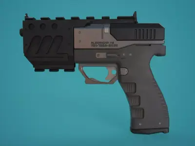 Sci-Fi Tactical Pistol FPS Low-poly 3D model