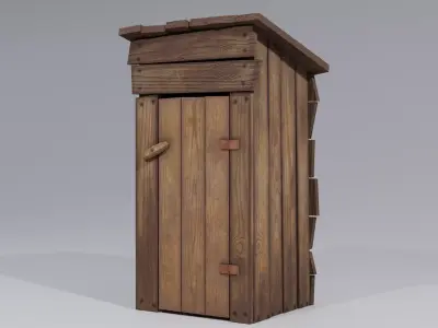 Old Wooden Storeroom or Toilet Free low-poly 3D model