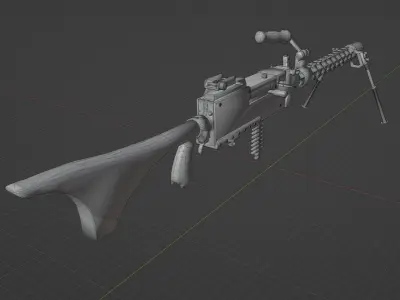 M1919 Browning cal 30 Low-poly 3D model