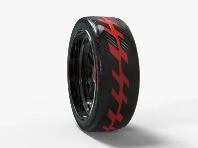 RC Car Wheel Tire V2 3D model