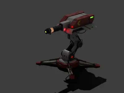 Cosmo-Modern Laser Turret -Ray of Defense Low-poly 3D model