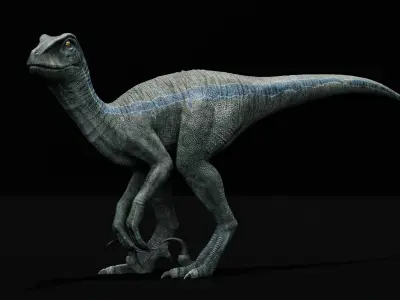 Monster Velociraptor Dinosaur Low-poly 3D model