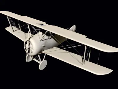 Sopwith Camel Aircraft Low-poly 3D model