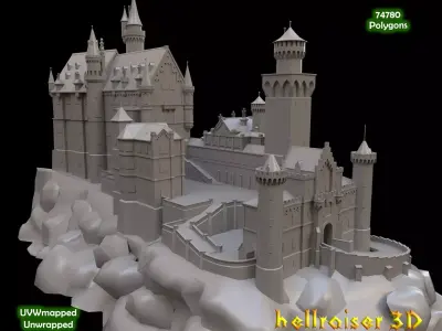 Neuschwanstein Castle Low-poly 3D model