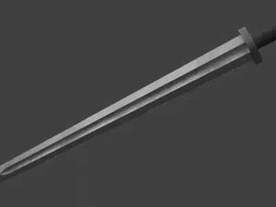 One-handed Scandinavian Sword of the Vikings Low-poly 3D model