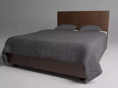 Modern Double Bed 3D Model MidLowpoly Free low-poly 3D model
