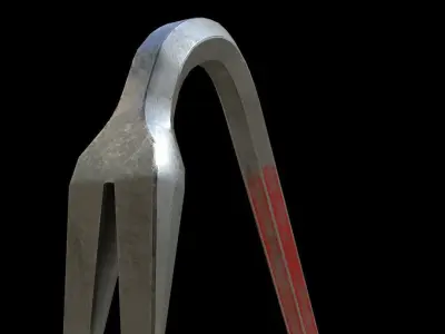 Crowbar hook Low-poly 3D model